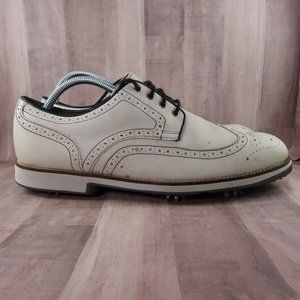 Footjoy Golf Shoes Mens 10.5 FJ City Fashion Wingtip Oxford Cleats Spikes READ